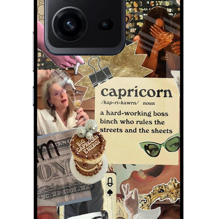Capricorn Zodiac Vivo V25 5G Glass Case
