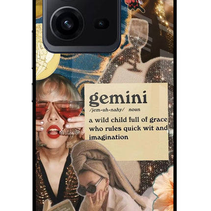 Gemini Zodiac Vivo V25 5G Glass Case
