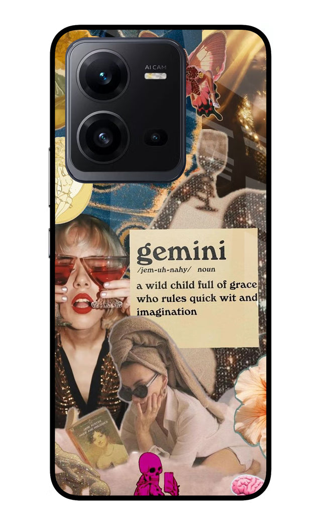 Gemini Zodiac Vivo V25 5G Glass Case