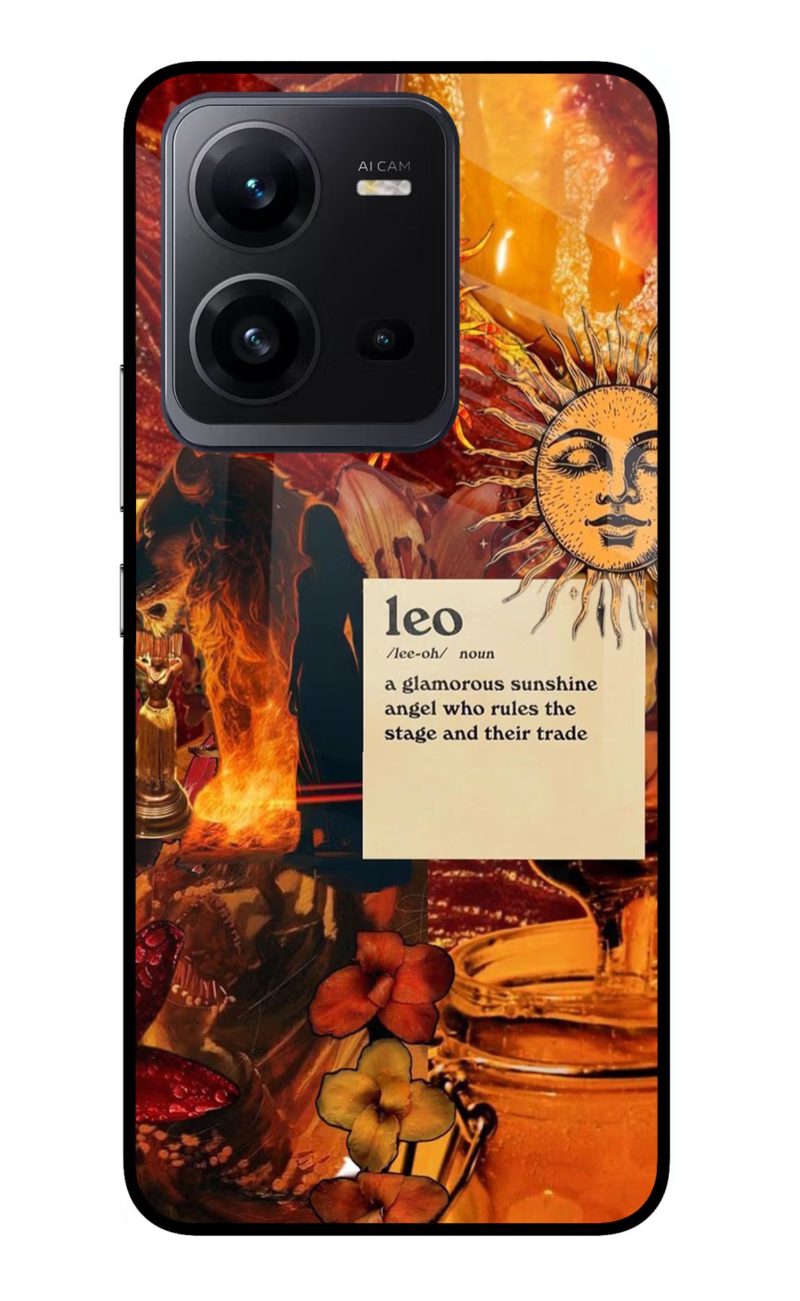 Leo Zodiac Vivo V25 5G Glass Case