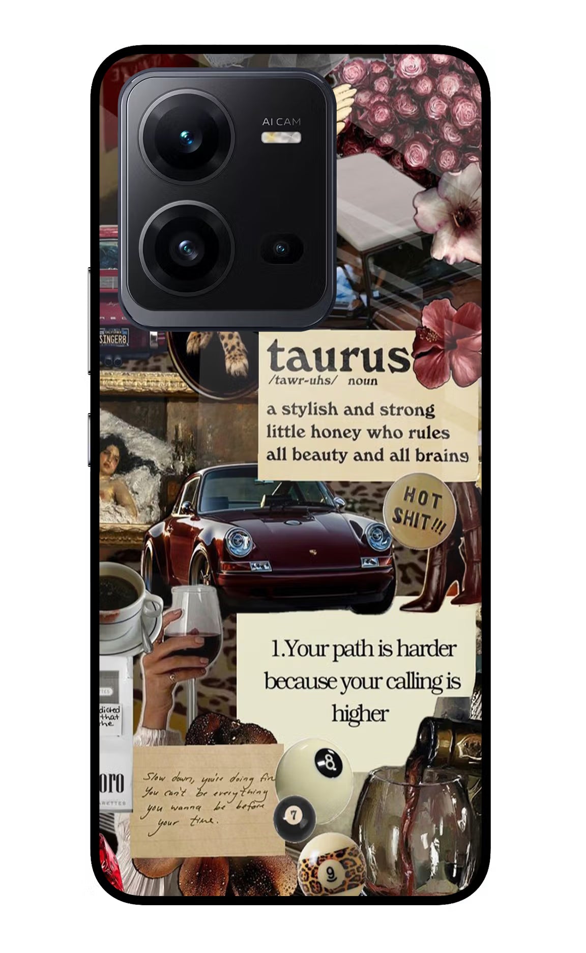Taurus Zodiac Vivo V25 5G Glass Case Back Cover by Casekaro