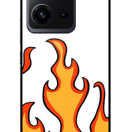 Fired Up – White Vivo V25 5G Glass Case