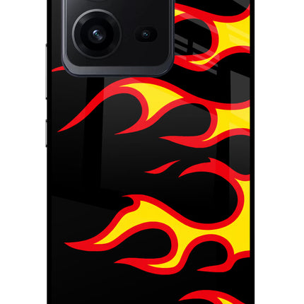 Side Sweep Flames Vivo V25 5G Glass Case