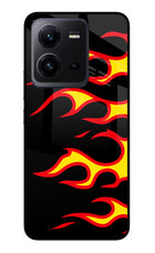 Side Sweep Flames Vivo V25 5G Glass Case