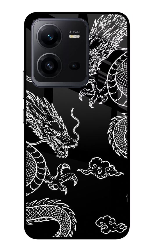 Twin Dragons Vivo V25 5G Glass Case