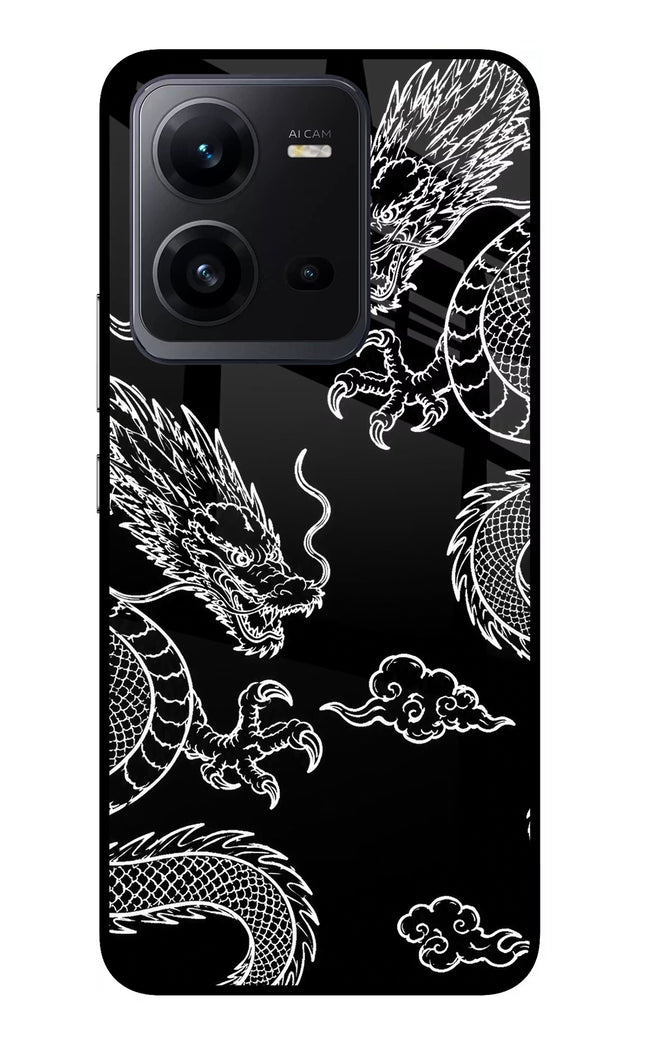 Twin Dragons Vivo V25 5G Glass Case