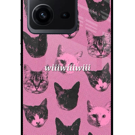 Pink Cats Vivo V25 5G Glass Case