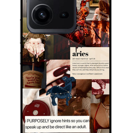 Zodiac Aries Vivo V25 5G Glass Case
