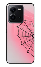 Pink Web Vivo V25 5G Glass Case