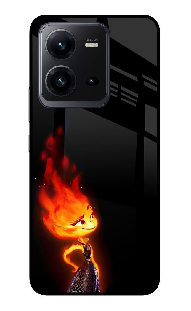 Ember Flame Vivo V25 5G Glass Case