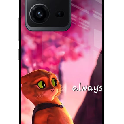 Always Cat Vivo V25 5G Glass Case