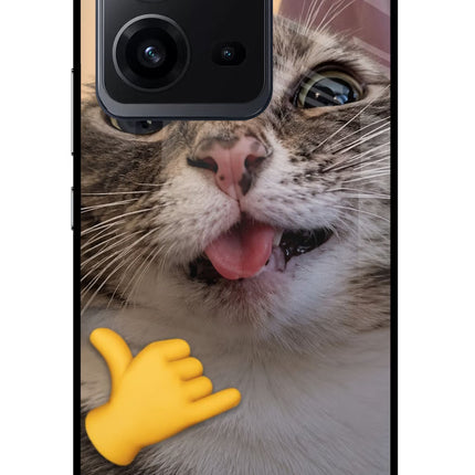 Silly Cat Call Vivo V25 5G Glass Case