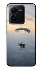 Skydiving Cow Vivo V25 5G Glass Case