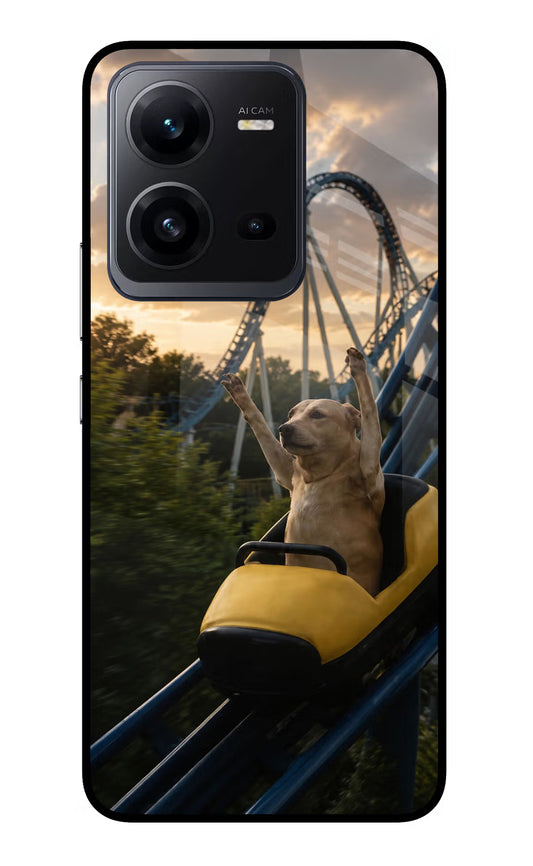 Rollercoaster Dog Vivo V25 5G Glass Case