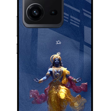 Cosmic Krishna Vivo V25 5G Glass Case Back Cover by Casekaro