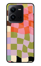 Wavy Grid Vivo V25 5G Glass Case