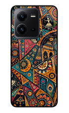 Folk Print Vivo V25 5G Glass Case