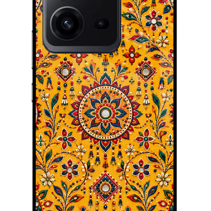 Sunlit Aura Vivo V25 5G Glass Case Back Cover by Casekaro