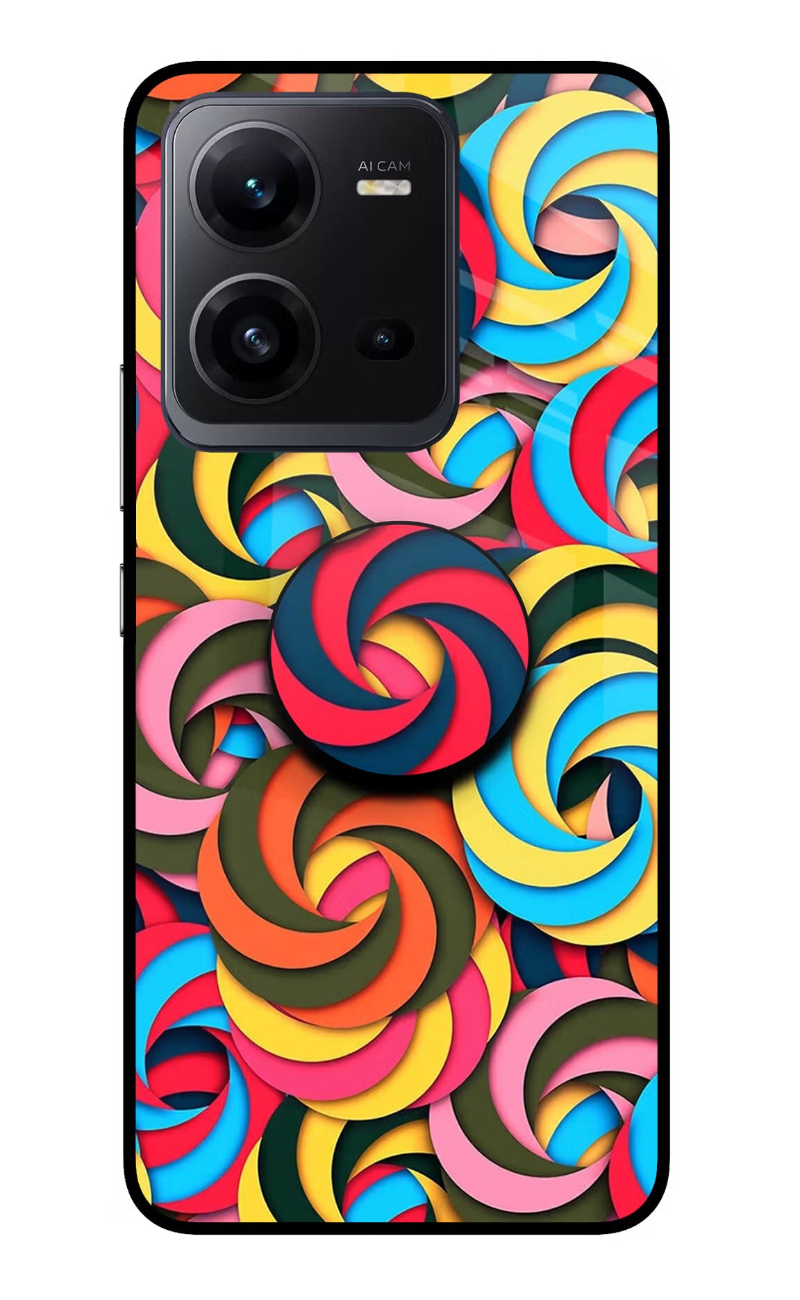 Spiral Pattern Vivo V25 5G Pop Case by Casekaro