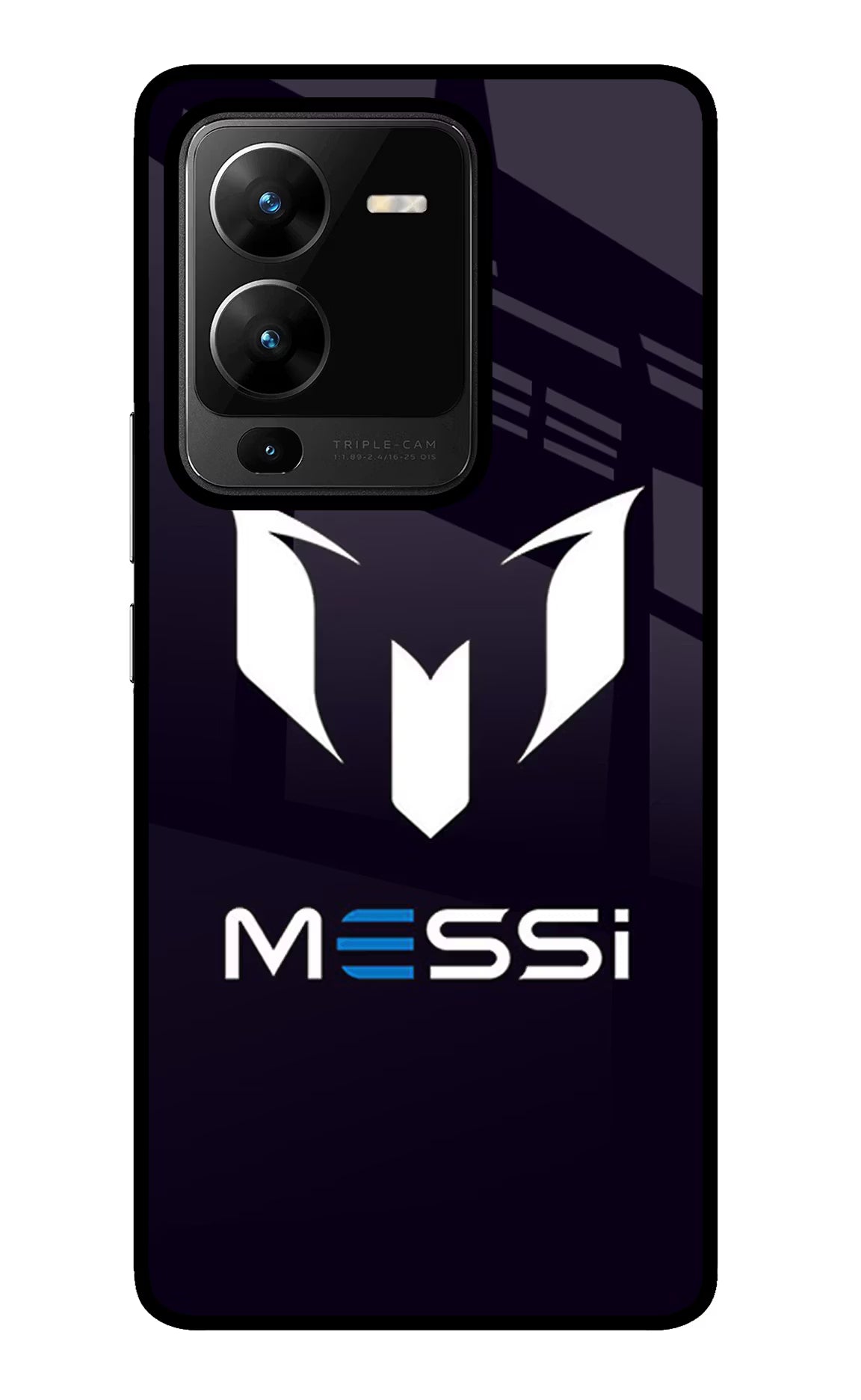 Messi Logo Vivo V25 Pro 5G Glass Case Back Cover by Casekaro