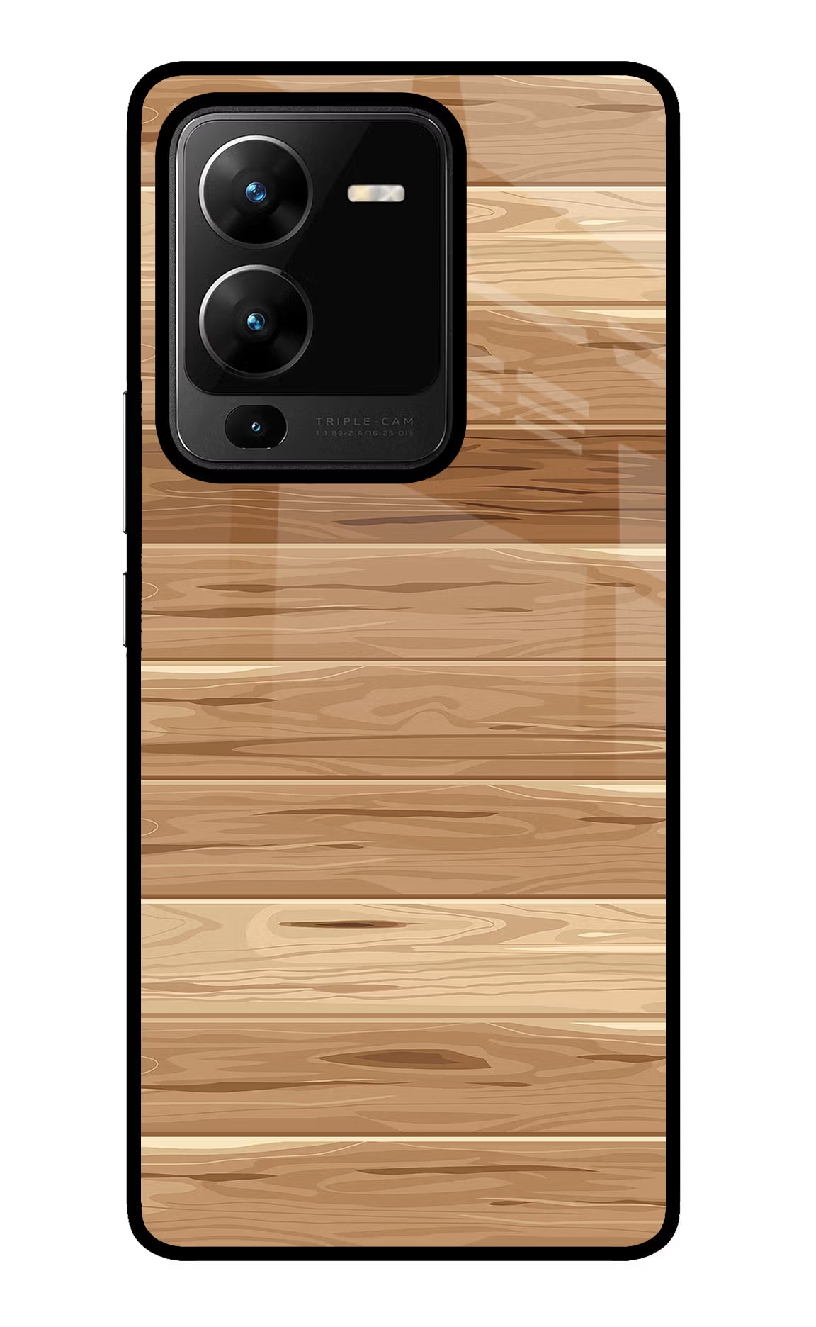 Wooden Vector Vivo V25 Pro 5G Glass Case Back Cover by Casekaro