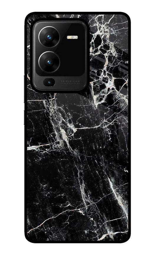 Black Marble Texture Vivo V25 Pro 5G Glass Case