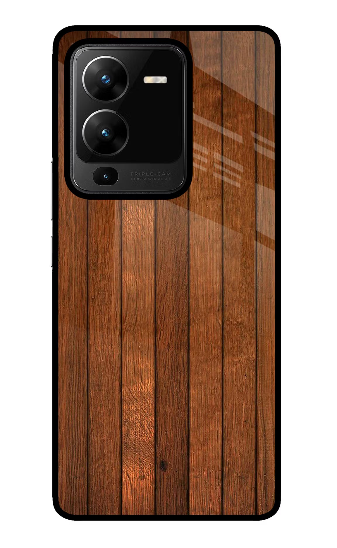 Wooden Artwork Bands Vivo V25 Pro 5G Glass Case Back Cover by Casekaro