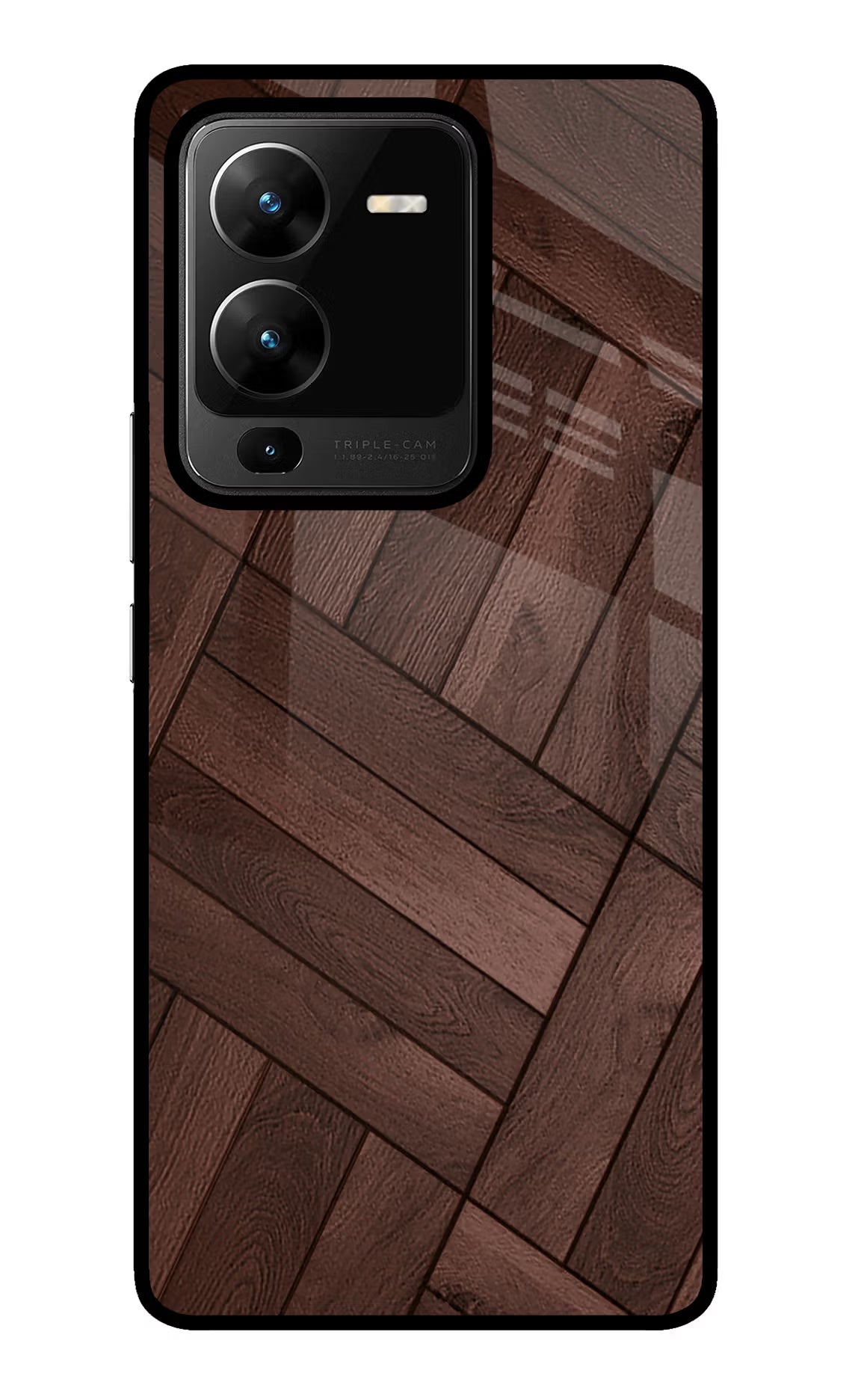 Wooden Texture Design Vivo V25 Pro 5G Glass Case Back Cover by Casekaro