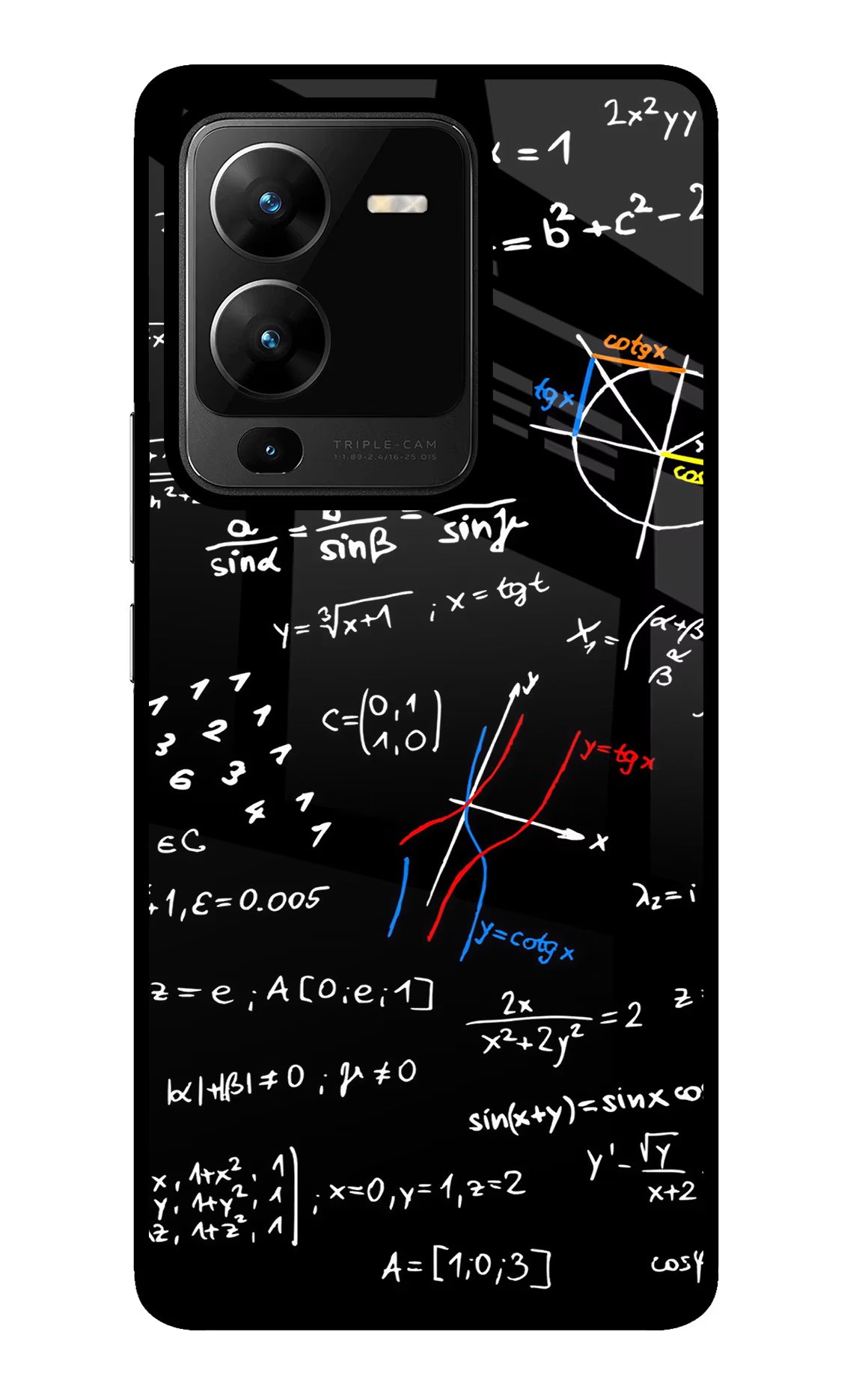 Mathematics Formula Vivo V25 Pro 5G Glass Case Back Cover by Casekaro