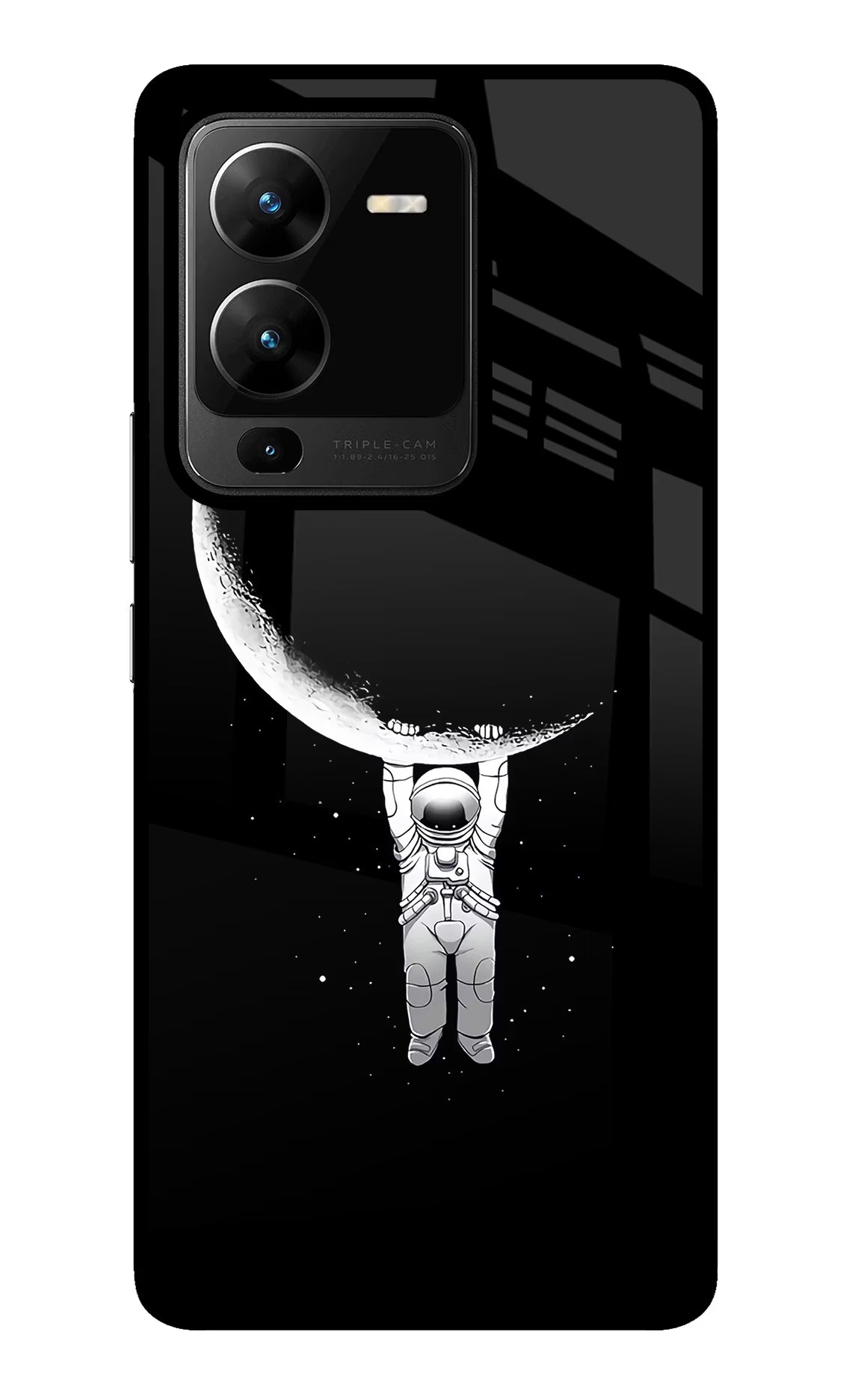 Moon Space Vivo V25 Pro 5G Glass Case Back Cover by Casekaro