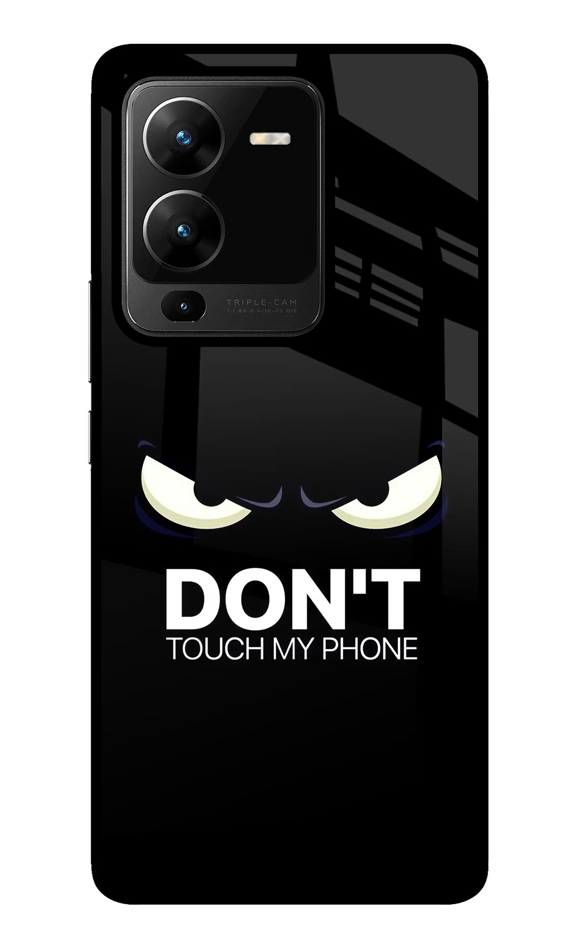 Don'T Touch My Phone Vivo V25 Pro 5G Glass Case Back Cover by Casekaro