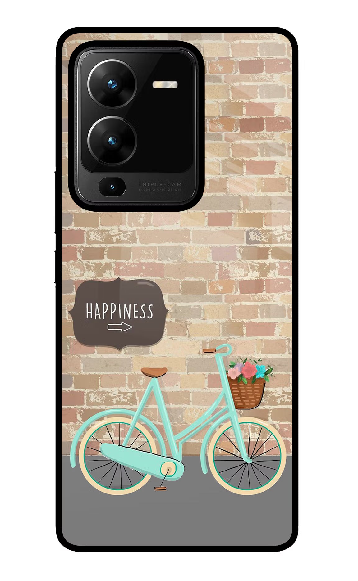 Happiness Artwork Vivo V25 Pro 5G Glass Case Back Cover by Casekaro