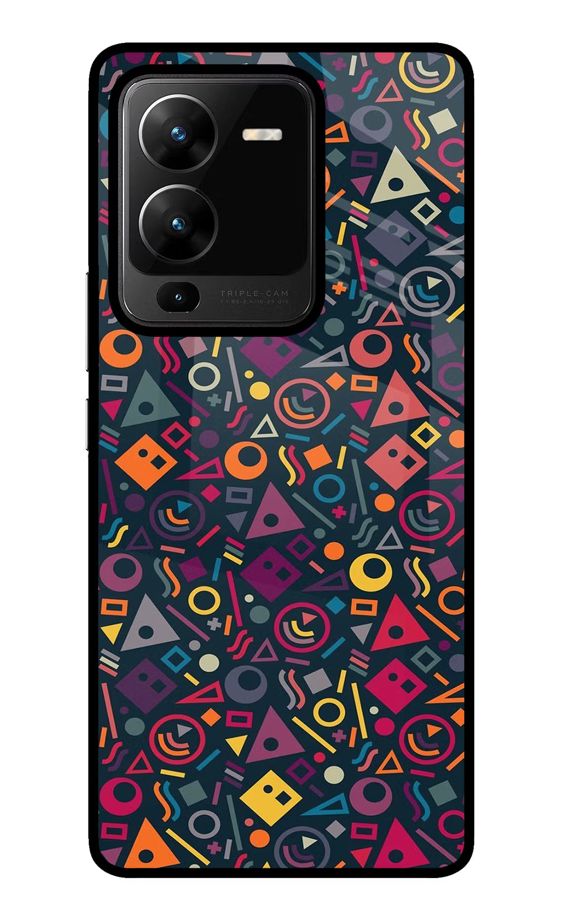 Geometric Abstract Vivo V25 Pro 5G Glass Case Back Cover by Casekaro