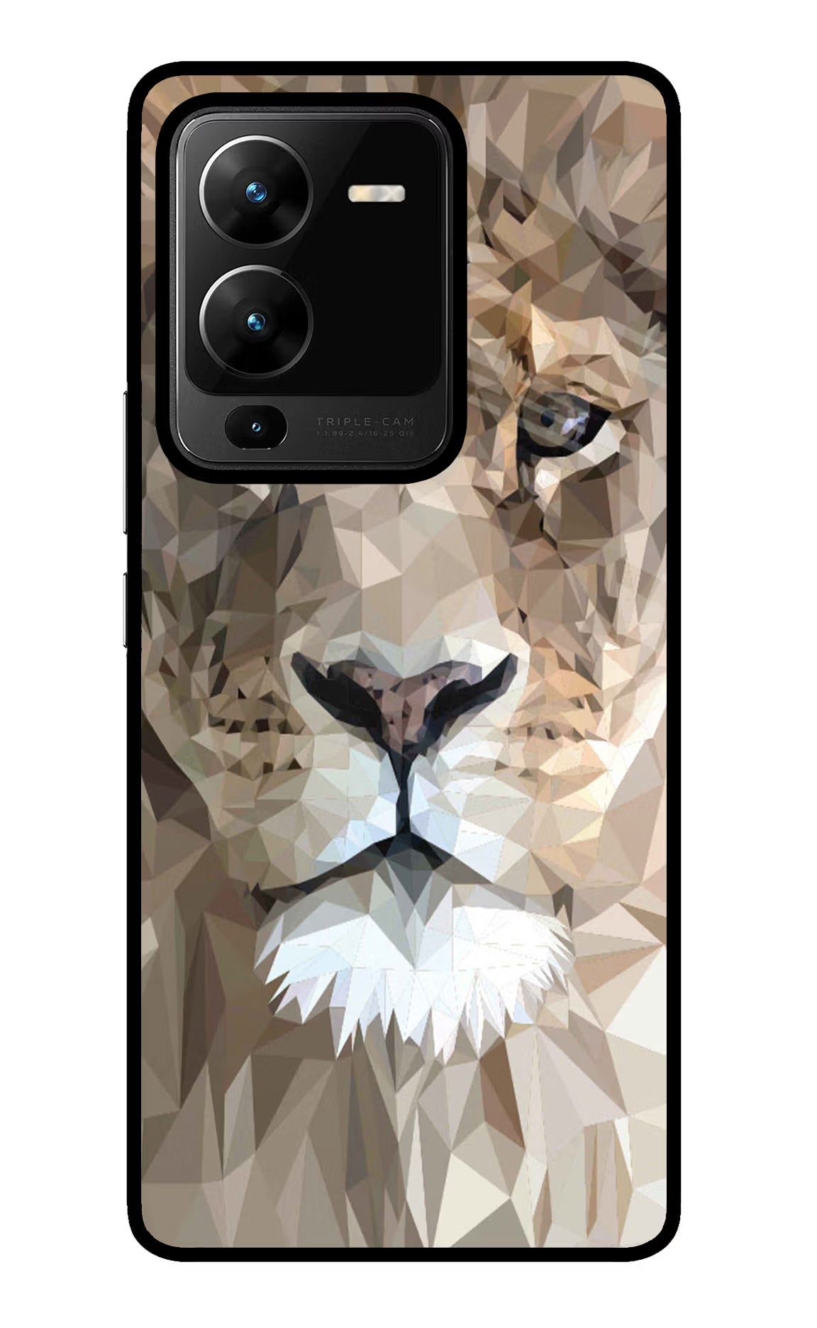 Lion Art Vivo V25 Pro 5G Glass Case Back Cover by Casekaro