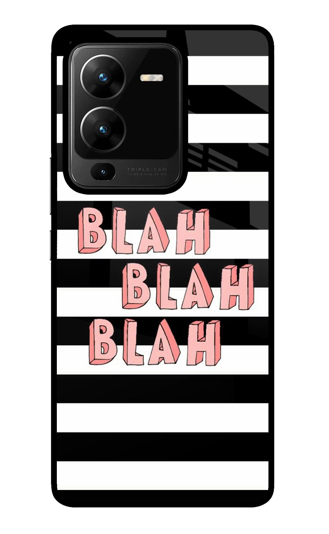 Blah Blah Blah Vivo V25 Pro 5G Glass Case Back Cover by Casekaro