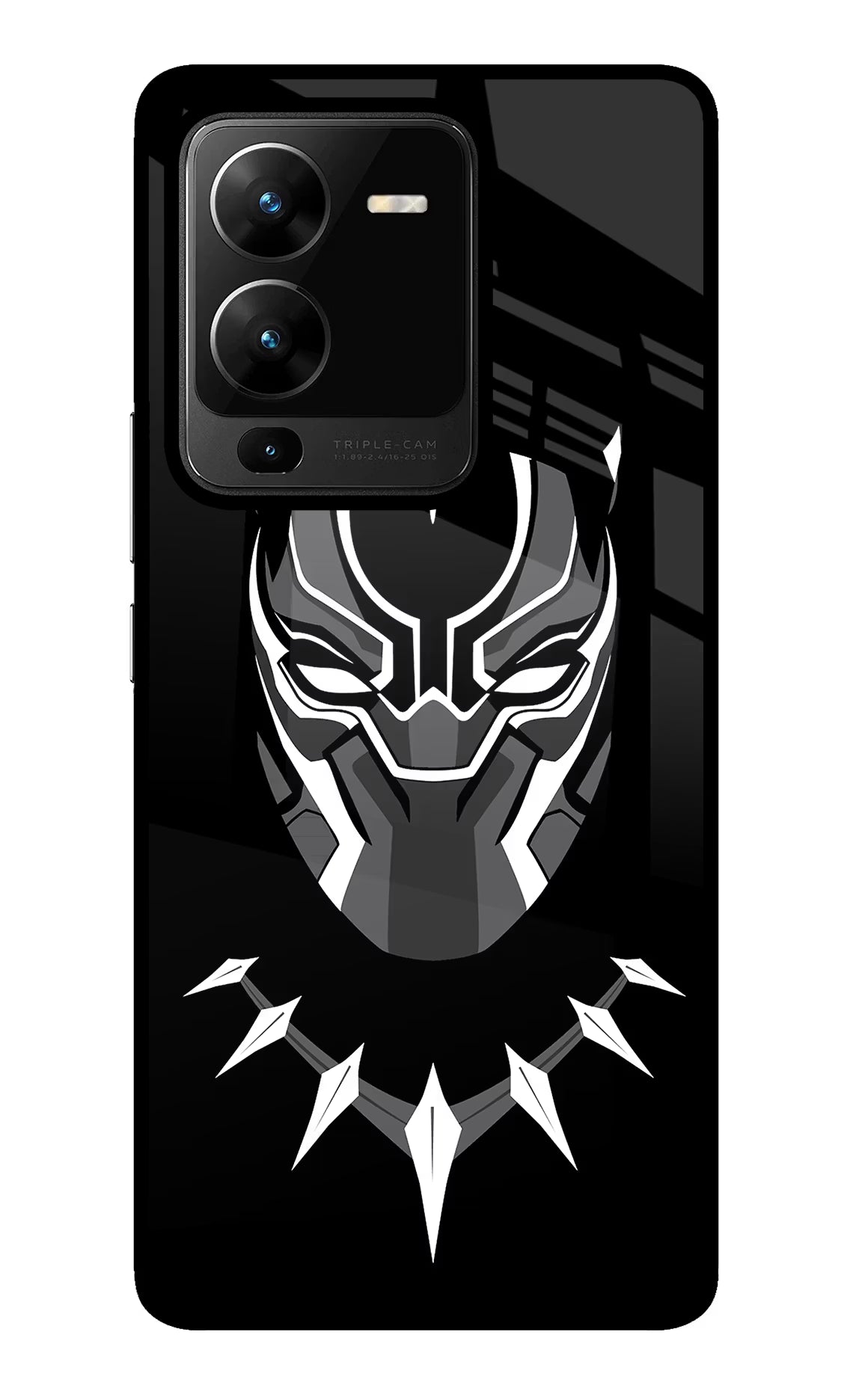 Black Panther Vivo V25 Pro 5G Glass Case Back Cover by Casekaro
