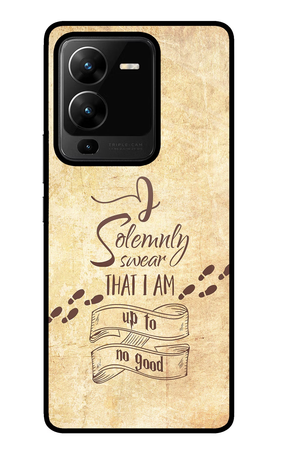I Solemnly swear that i up to no good Vivo V25 Pro 5G Glass Case Back Cover by Casekaro