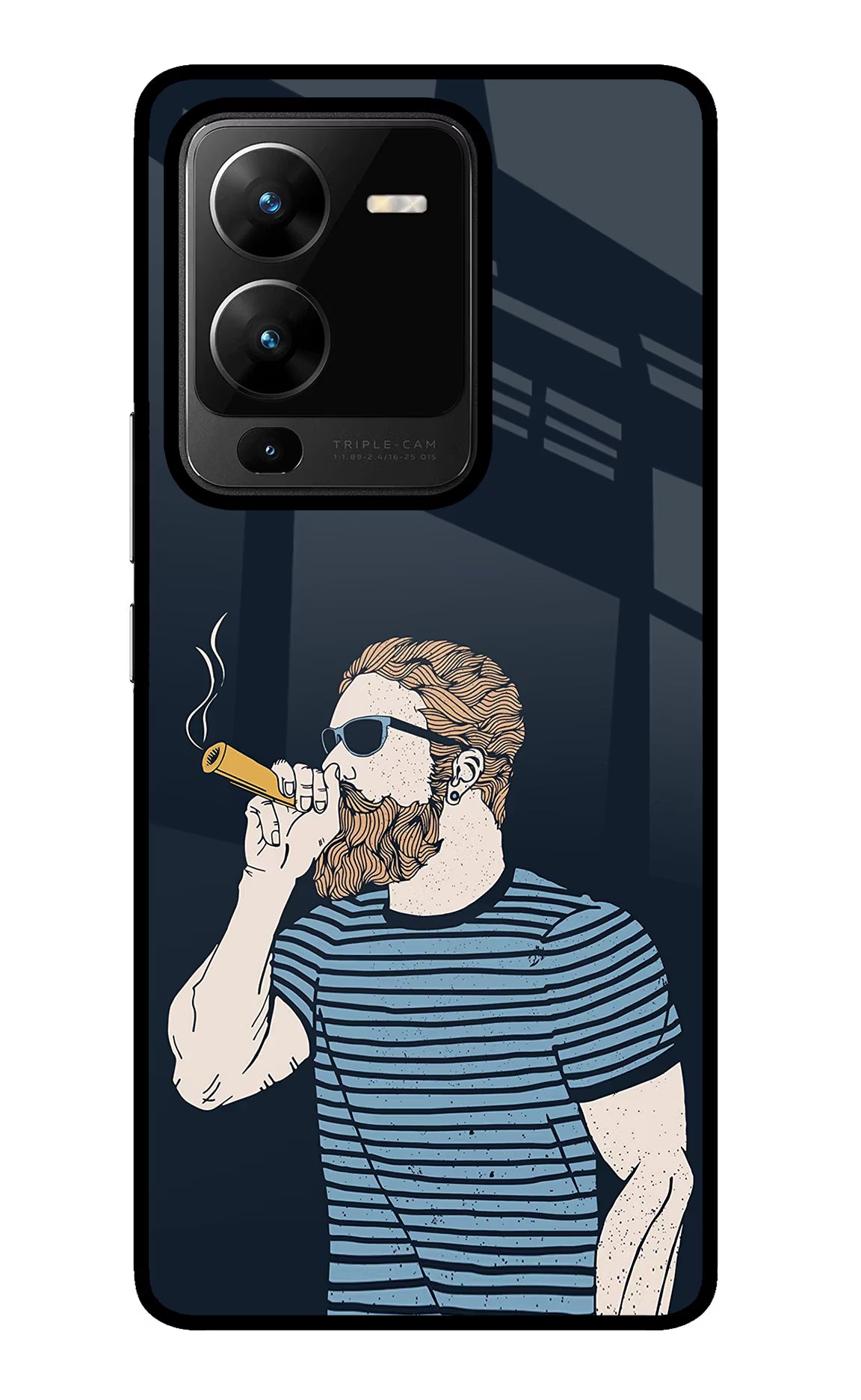 Smoking Vivo V25 Pro 5G Glass Case Back Cover by Casekaro
