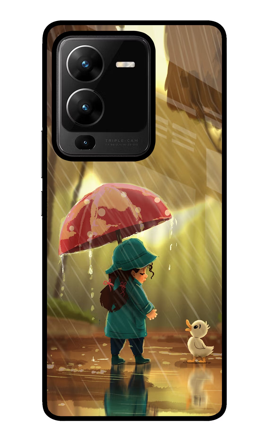 Rainy Day Vivo V25 Pro 5G Glass Case Back Cover by Casekaro