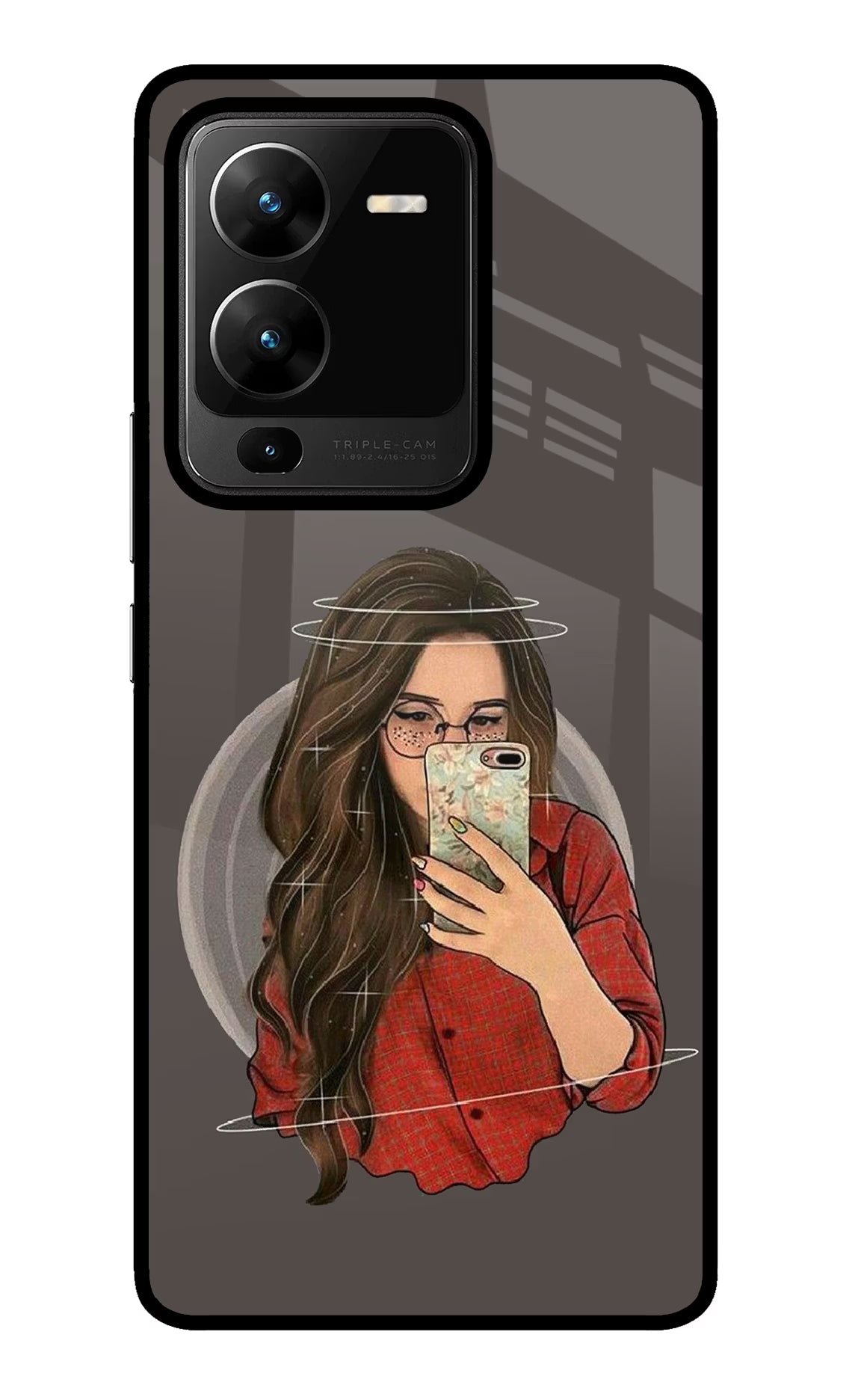 Selfie Queen Vivo V25 Pro 5G Glass Case Back Cover by Casekaro