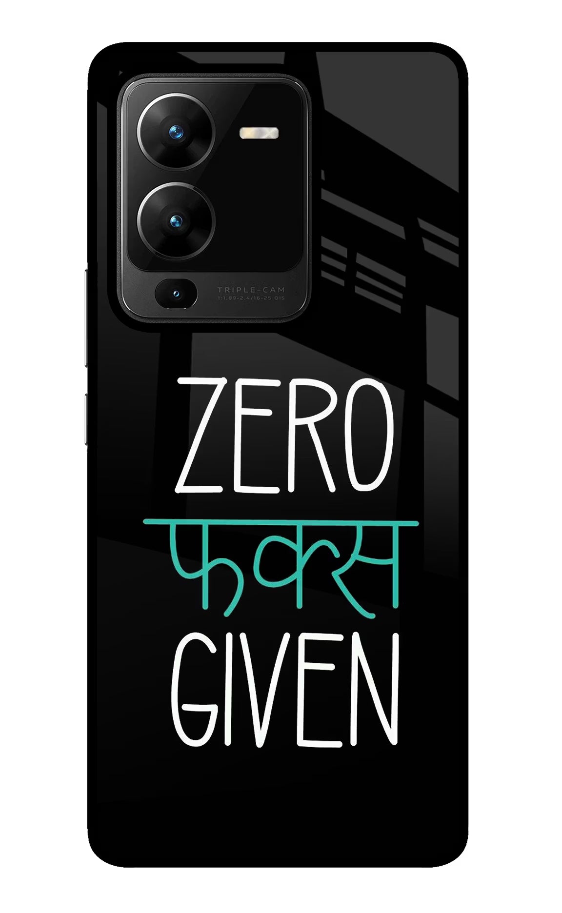 Zero Fucks Given Vivo V25 Pro 5G Glass Case Back Cover by Casekaro