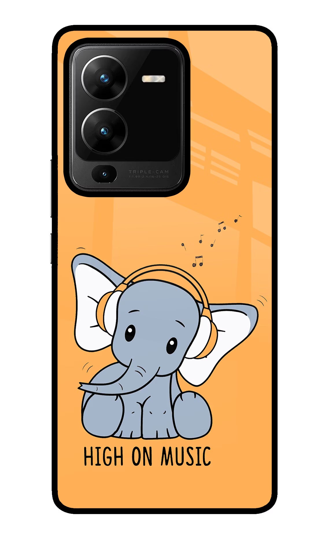 High On Music Vivo V25 Pro 5G Glass Case Back Cover by Casekaro