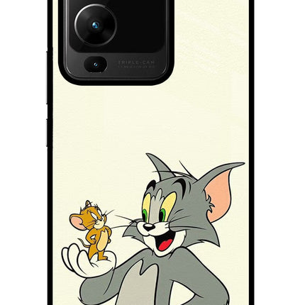 Tom & Jerry Vivo V25 Pro 5G Glass Case Back Cover by Casekaro