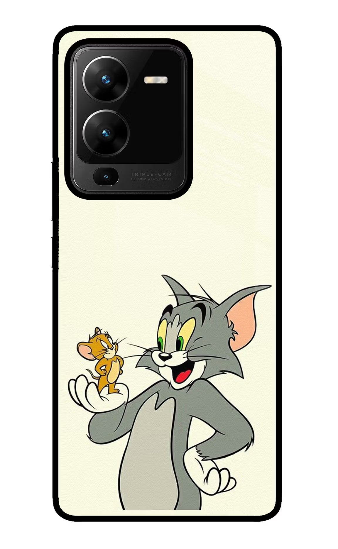 Tom & Jerry Vivo V25 Pro 5G Glass Case Back Cover by Casekaro