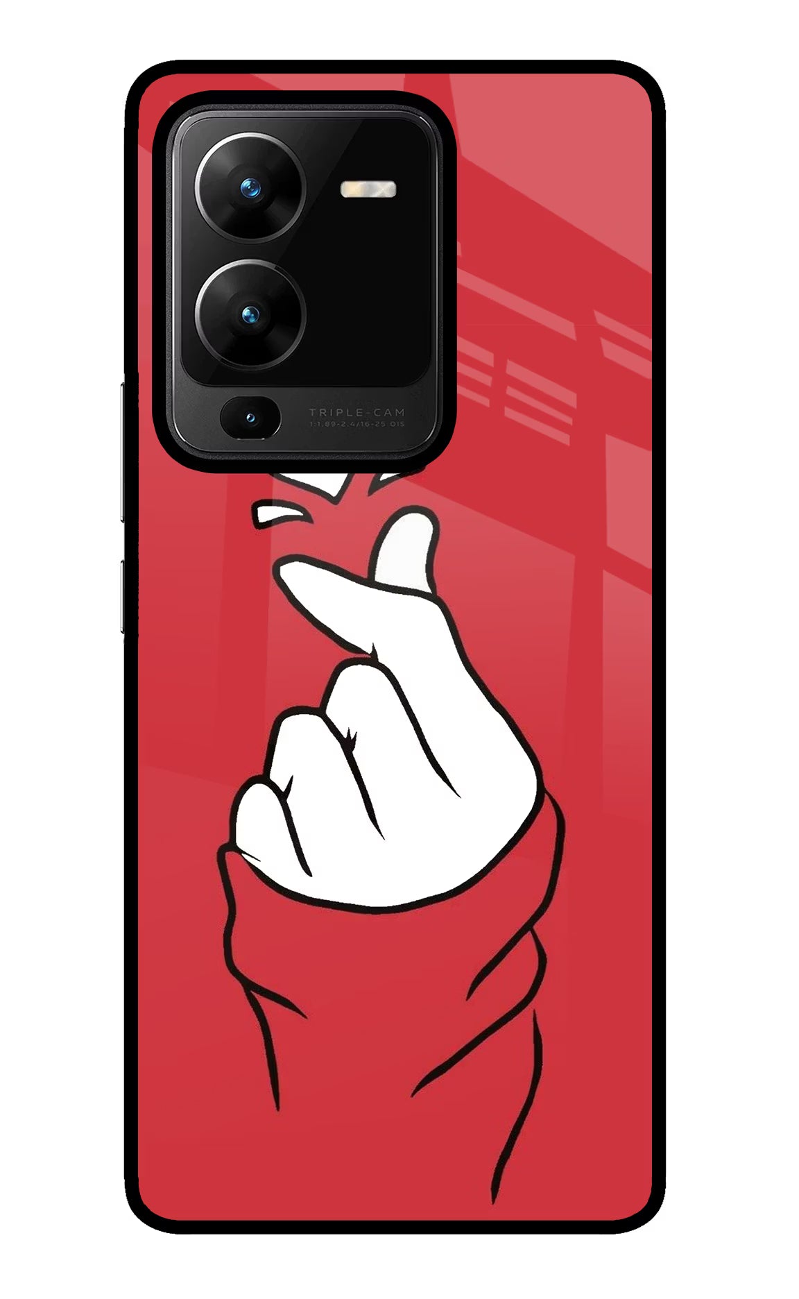 Korean Love Sign Vivo V25 Pro 5G Glass Case Back Cover by Casekaro