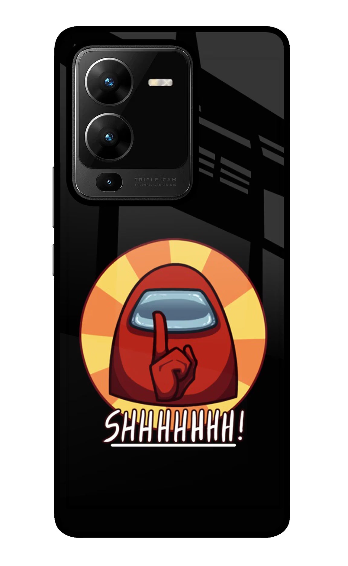Among Us Shhh! Vivo V25 Pro 5G Glass Case Back Cover by Casekaro