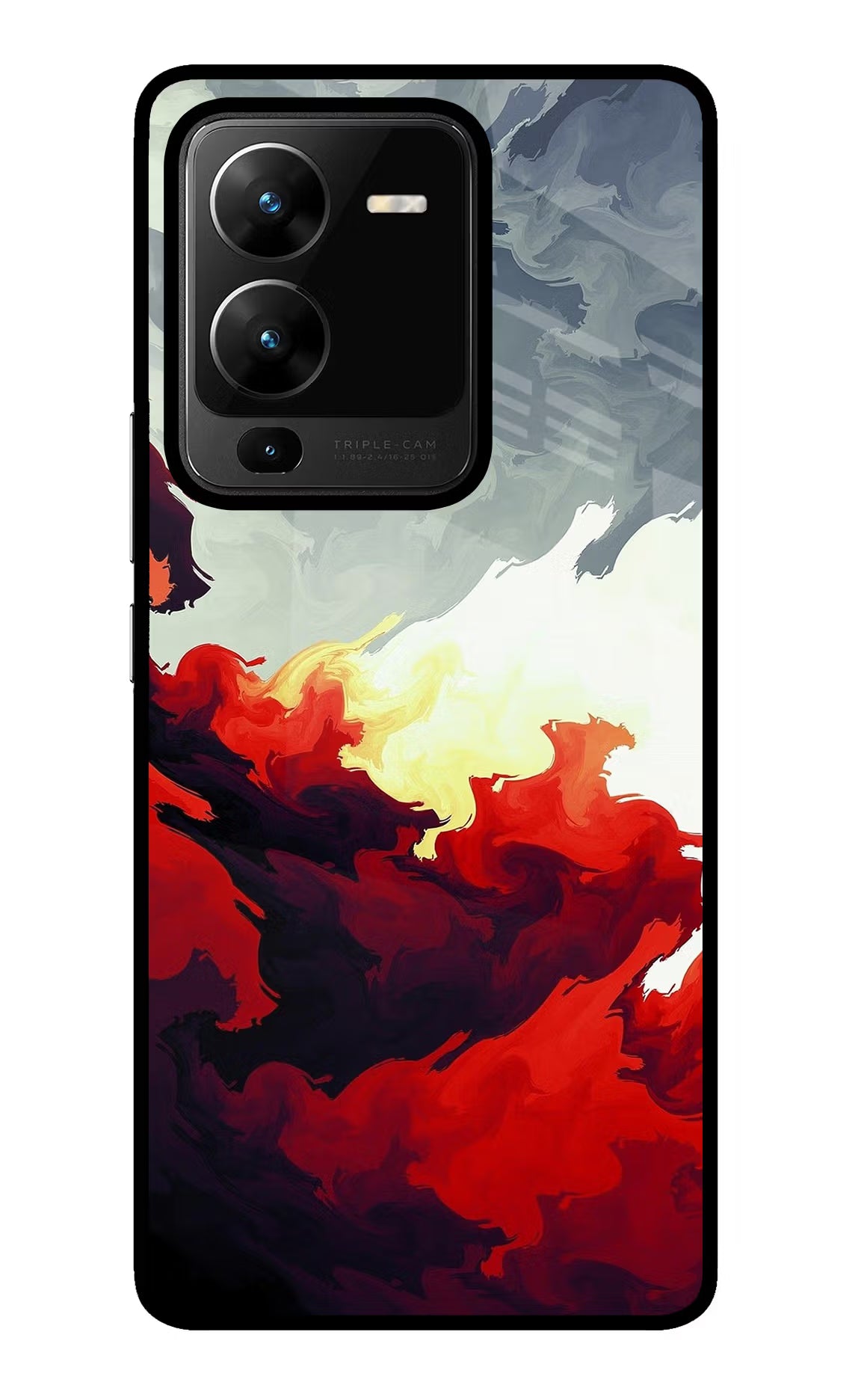 Fire Cloud Vivo V25 Pro 5G Glass Case Back Cover by Casekaro