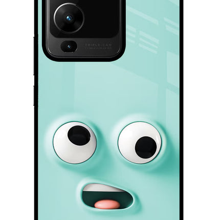 Funny Cartoon Vivo V25 Pro 5G Glass Case Back Cover by Casekaro