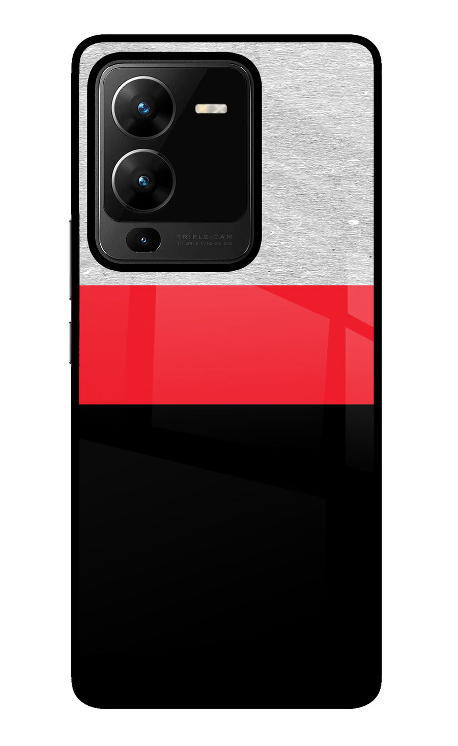 Tri Color Pattern Vivo V25 Pro 5G Back Cover, Glass case