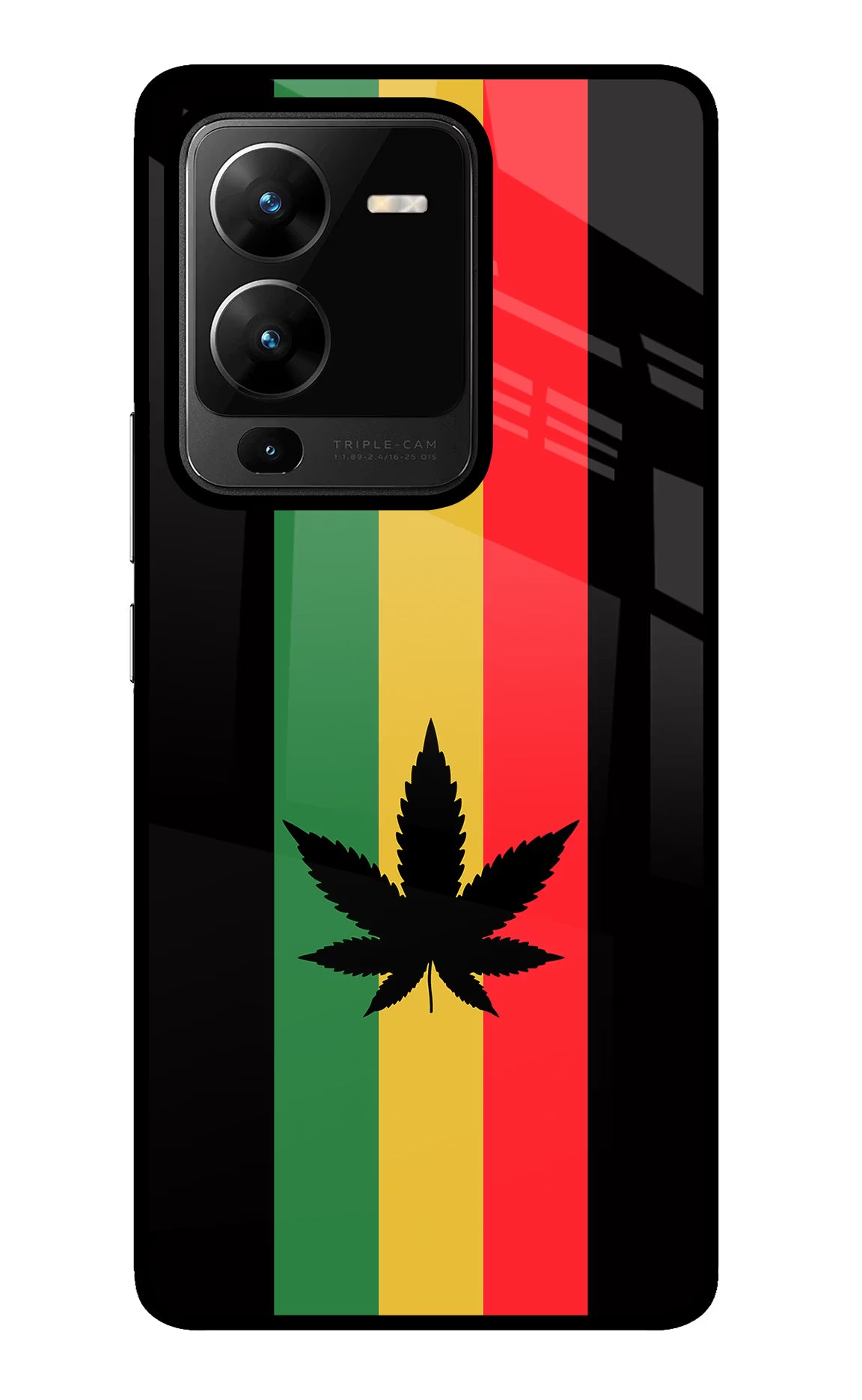 Weed Flag Vivo V25 Pro 5G Glass Case Back Cover by Casekaro
